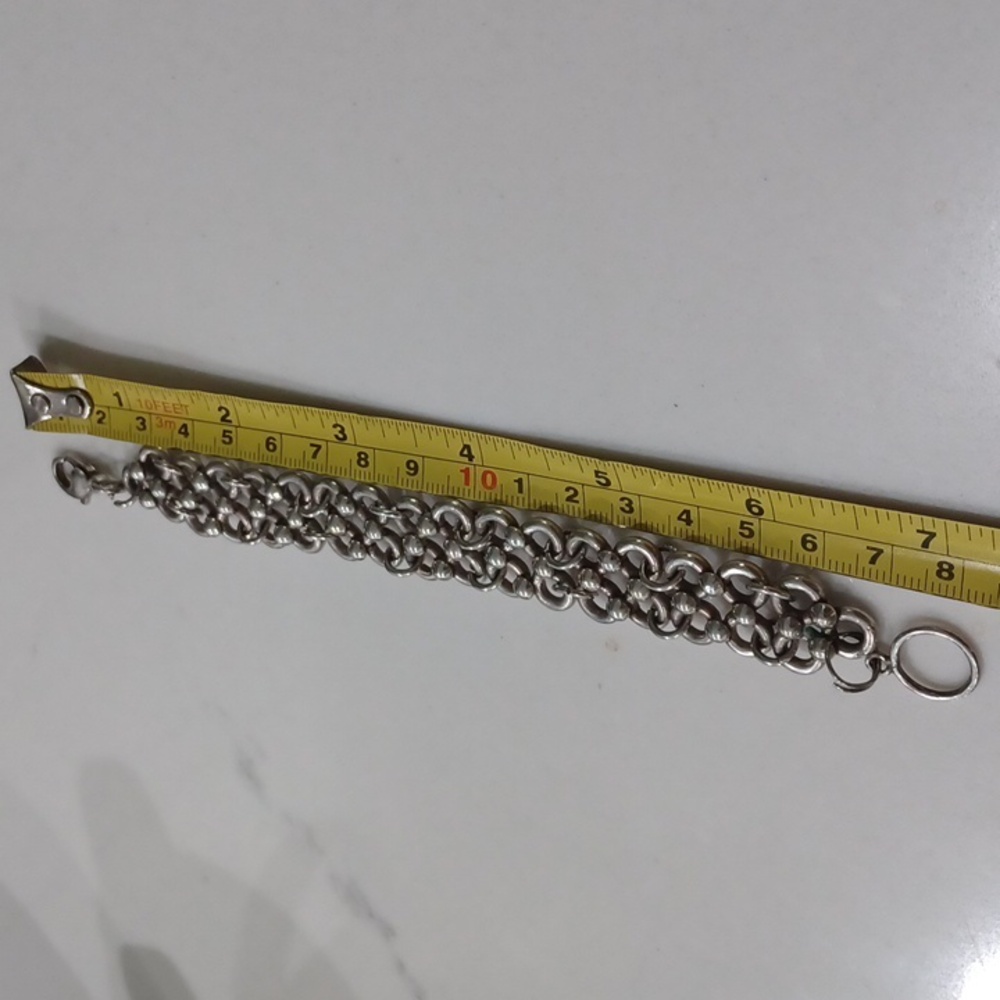 Sterling Silver 925 Solid Link 43gm Bracelet - image 5